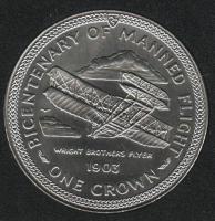 IsleOfManCoin1crown1983UNCAirplaneBrotherWrightTheGreatCoin 1