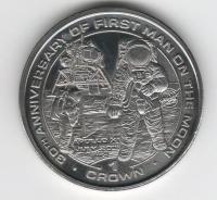 IsleOfManCoin1crown1999UNCSpaceThefirstmanonthemoonAstronautsontheMoonTheGreatCoin 1
