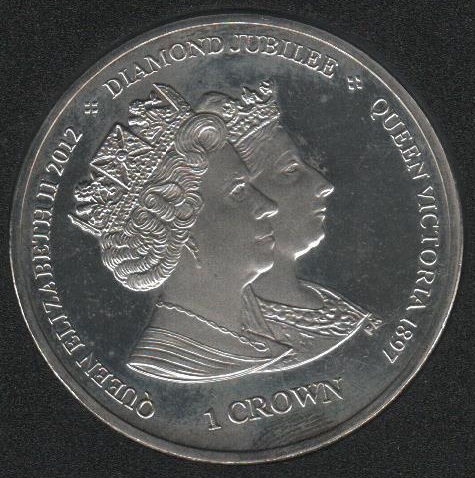 фото Остров Мэн 1 крона 2013 «Бриллиантовый юбилей» UNC
