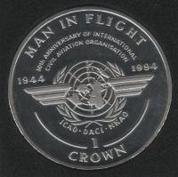 IsleOfManCoin1crown1994UNCThemaninflightICAOTheGreatCoin 1