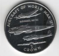 IsleOFManCoin1crown1995UNCAviationoftheSecondWorldWarHeinkelHe111AlargeCoin 1