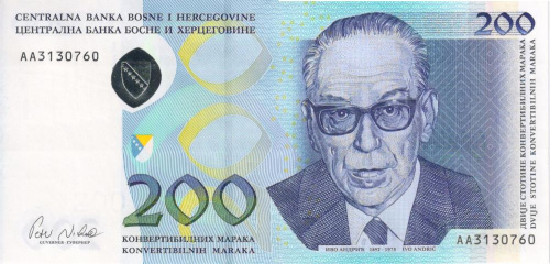 фото Босния и Герцеговина 200 марок 2002 UNC (P71a)