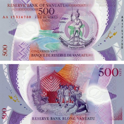фото Вануату 500 вату 2017 Полимер UNC (P18)