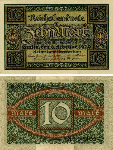 фото Германия 10 марок 1929 AU-UNC (P67a)