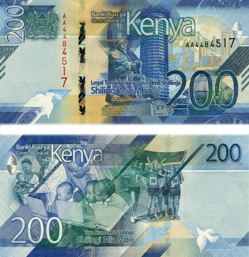фото Кения 200 шиллингов 2019 UNC (P54)