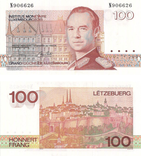 фото Люксембург 100 франков 1993 UNC (P58b)