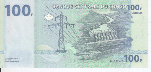 фото Демократическая республика Конго 100 франков 2007 UNC Слон (P98)