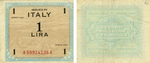 фото Италия 1 лира 1943 G-VG