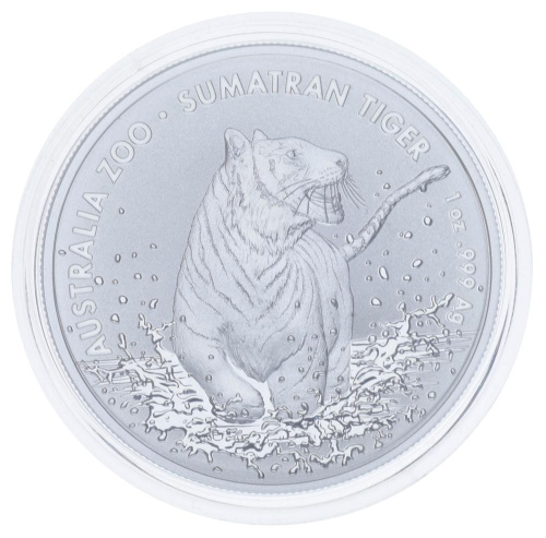 фото Австралия 1 доллар 2020 Серебро UNC Суматранский тигр (Ag 999, унция, 31.1 грамм)