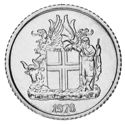 фото Исландия 1 крона 1973 F-VF