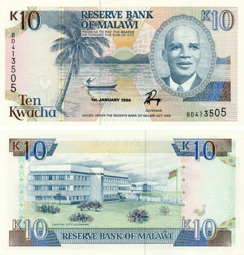 фото Малави 10 квача 1994 UNC (P25с)