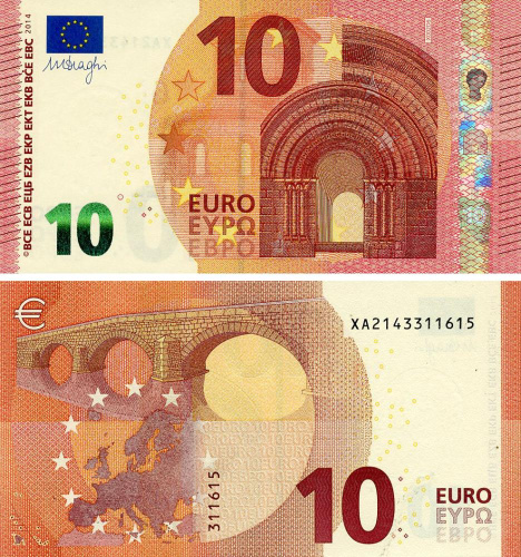 фото Германия 10 евро 2014 XA X002 UNC Драги