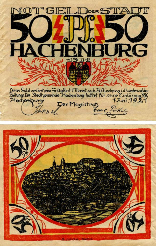 фото Германия Нотгельд  50 пфеннигов 1921 F-VF Хахенбург