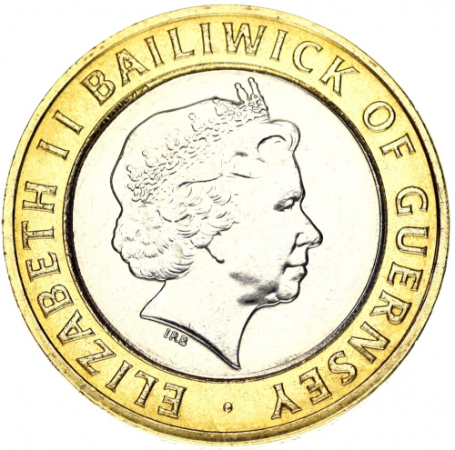 фото Гернси 2 фунта 1998 Биметалл UNC
