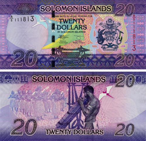 фото Соломоновы острова 20 долларов 2021 UNC (P34)
