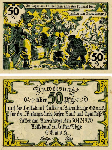 фото Германия Нотгельд  50 пфеннигов 1920 F-VF Баренберг