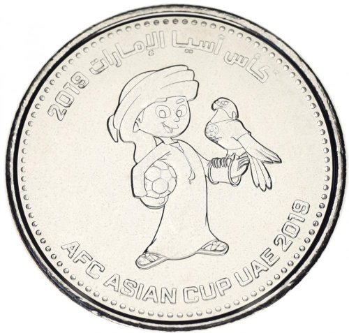 фото ОАЭ 1 дирхем 2019 UNC Памятная Футбол