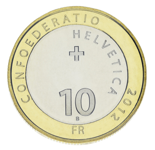 фото Швейцария 10 франков 2012 Биметалл UNC Бой коров (KM#142)