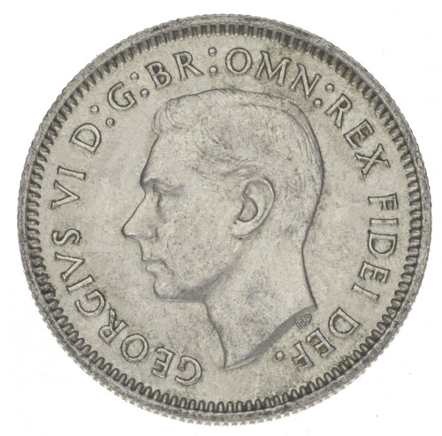 фото Австралия 6 пенсов 1951 Серебро F-VF (Ag 500, 2,83 грамма)