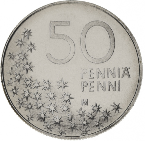 фото Финляндия 50 пенни 1990 UNC Медведь