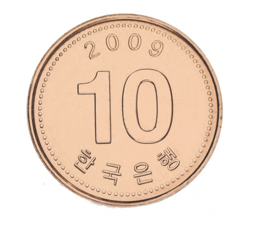 фото Южная Корея 10 вон 2009 UNC