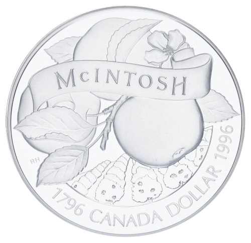 фото Канада 1 доллар 1996 Серебро Proof Apple Mackintosh