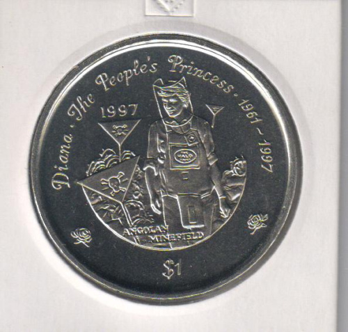 фото Либерия 1 доллар 1997 «Гибель Принцессы Дианы» UNC