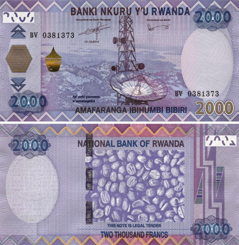 фото Руанда 2000 франков 2014 UNC (P40)
