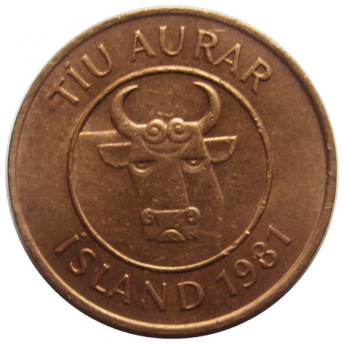 фото Исландия 10 эйре 1981 F-VF (KM#25)