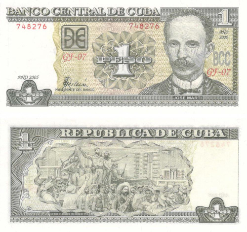 фото Куба 1 песо 2005 UNC (P121e)