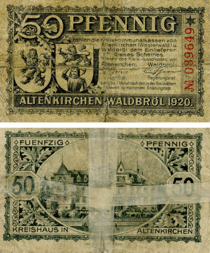 фото Германия Нотгельд  50 пфеннигов 1920 F-VF Вальдбрёль