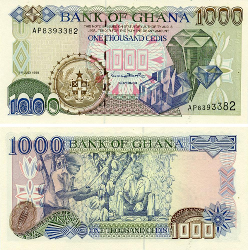 фото Гана 1000 седи 1999 UNC (P32d)