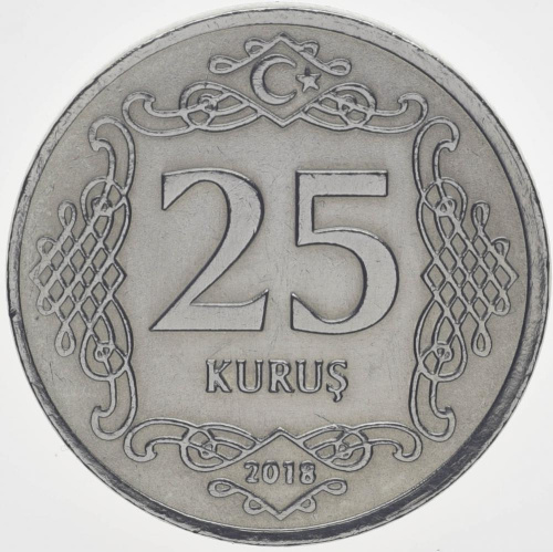 фото Турция 25 куруш 2018 UNC