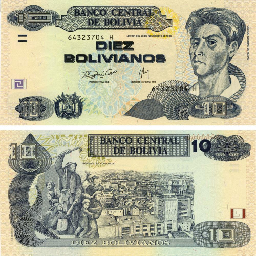 фото Боливия 10 боливиан 2007 UNC (P233)