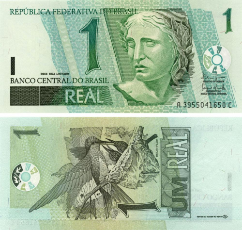 фото Бразилия 1 реал 2004 UNC (P251a)