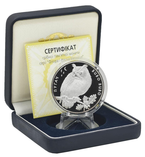 фото Украина 10 гривен 2002 Серебро Proof Филин (Пугач) (Ag 925, унция, 31.1 грамм)