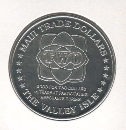 фото США Памятная медаль 2017 UNC Гаваи - Maui Trade dollar
