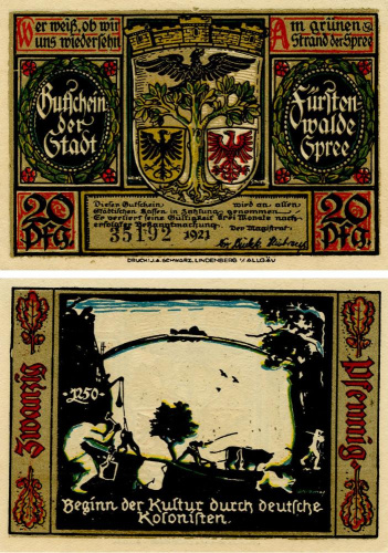 фото Германия Нотгельд 20 пфеннигов 1921 F-VF Линденберг