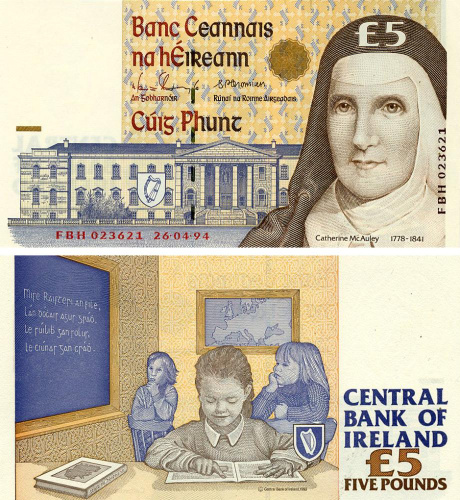 фото Ирландия 5 фунтов 1994 UNC (P75a)
