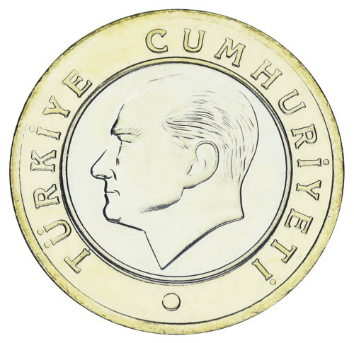 фото Турция 1 лира 2023 Биметалл UNC
