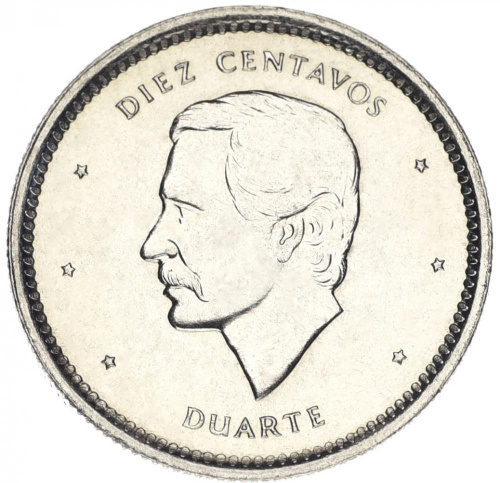 фото Доминикана 10 сентаво 1987 AU-UNC