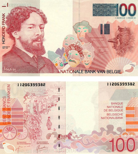 фото Бельгия 100 франков 1995-2001 UNC (P147)