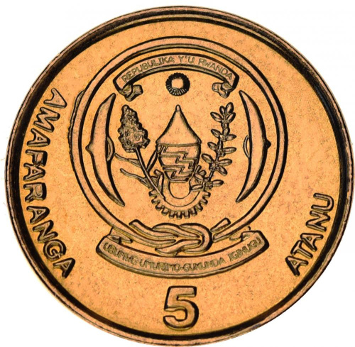 фото Руанда 5 франков 2009 UNC (KM#33)