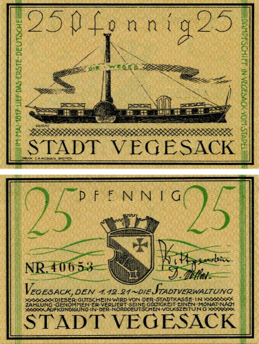 фото Германия Нотгельд 25 пфеннигов 1921 F-VF Фегезак