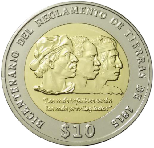 фото Уругвай 10 песо 2015 UNC (KM#141)