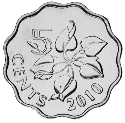 фото Свазиленд 5 центов 2010 UNC