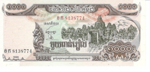 фото Камбоджа 1000 риелей 1999 UNC (P51)
