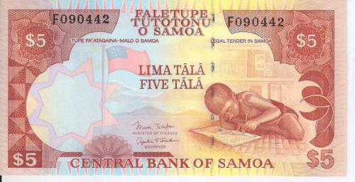 фото Самоа 5 тала 2002 UNC (P33)