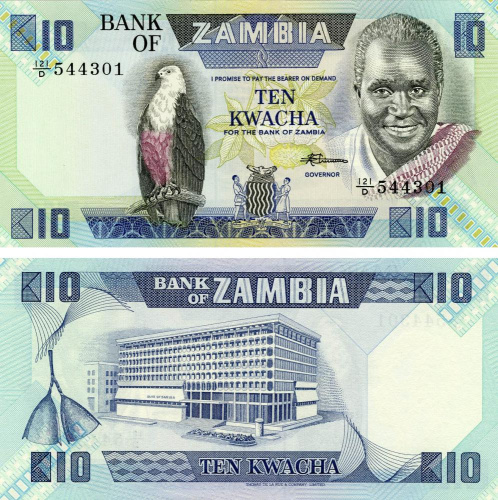 фото Замбия 10 квача 1980-1988 UNC (P26)