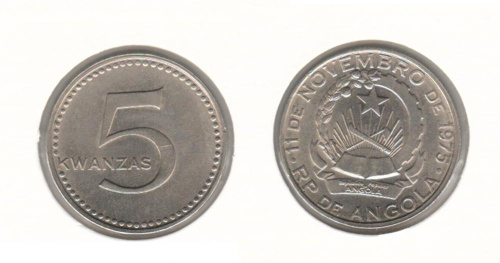 фото Ангола 5 кванза 1975 F-VF (KM#85)